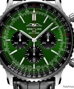 Breitling Navitimer 01 (46mm) AB0137241L1P1 Automatic 46mm Unisex Replica Watch - Green Dial, Steel Case