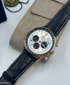 Alternative view of Breitling Navitimer 01 (46mm) RB0137241G1P1 Automatic 46mm Unisex Replica Watch - Silver Dial, Red Gold Case