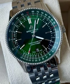 Breitling Navitimer A17326361L1A1 Automatic 41mm Unisex Replica Watch - Green Dial, Steel Case