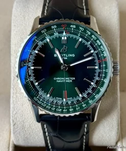 Alternative view of Breitling Navitimer A17329371L1P1 Automatic 41mm Unisex Replica Watch - Green Dial, Steel Case