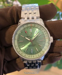 Alternative view of Breitling Navitimer A17395361L1A1 Automatic 35mm Female Replica Watch - Green Dial, Steel Case