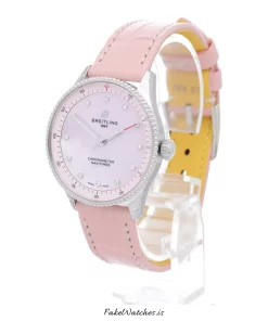 Alternative view of Breitling Navitimer A77320D91K1P1 Quartz 32mm Female Replica Watch - Pink Dial, Steel Case