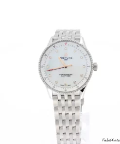 Breitling Navitimer A77320E61A2A1 Quartz 32mm Female Replica Watch - Pearl Dial, Steel Case