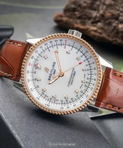 Alternative view of Breitling Navitimer U17395211A1P1 Automatic 35mm Female Replica Watch - White Dial, Steel Case