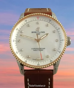 Breitling Navitimer U77320E61A1P1 Quartz 32mm Female Replica Watch - Pearl Dial, Steel Case