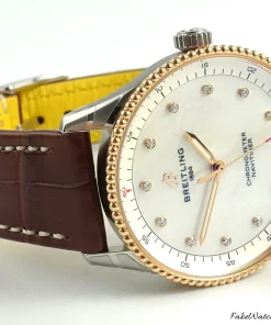Alternative view of Breitling Navitimer U77320E61A1P1 Quartz 32mm Female Replica Watch - Pearl Dial, Steel Case