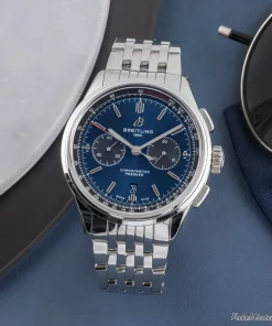 Breitling Premier AB0118A61C1X1 Automatic 42mm Unisex Replica Watch - Blue Dial, Steel Case