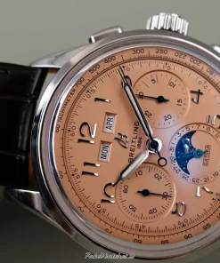 Breitling Premier B25 AB2510 Automatic 43mm Unisex Replica Watch - Pink Dial, Steel CaseMM