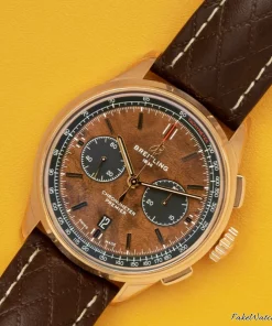 Breitling Premier RB01181A1Q1X1 Automatic 42mm Male Replica Watch - Brown Dial, Rose Gold Case