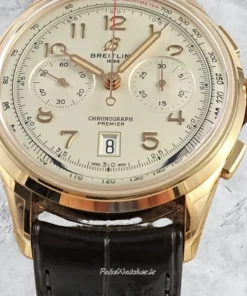 Breitling Premier RB0145371G1P1 Automatic 42mm Male Replica Watch - Champagne Dial, Red Gold Case