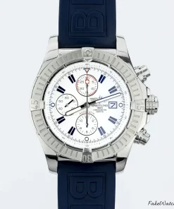 Breitling Super Avenger A13370 Automatic 48mm Unisex Replica Watch - White Dial, Steel Case