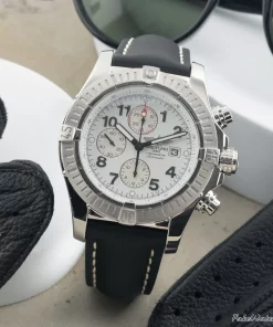 Breitling Super Avenger A1337011/A562 Automatic 48mm Male Replica Watch - White Dial, Steel Case
