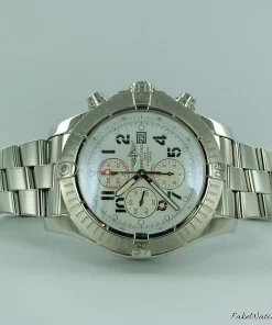 Breitling Super Avenger Unknown Automatic 48mm Unisex Replica Watch - White Dial, Steel Case