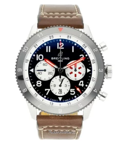 Breitling Super Avi YB04451A1B1X1 Automatic 46mm Unisex Replica Watch - Black Dial, Steel Case