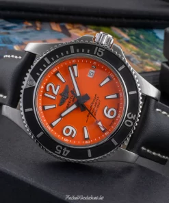 Alternative view of Breitling Superocean 42 A17366 Automatic 42mm Unisex Replica Watch - Orange Dial, Steel Case