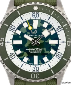 Alternative view of Breitling Superocean 46 E10379 Automatic 46mm Male Replica Watch - Green Dial, Steel Case