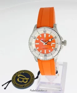 Breitling Superocean A17377211O1S1 Automatic 36mm Female Replica Watch - Orange Dial, Steel Case