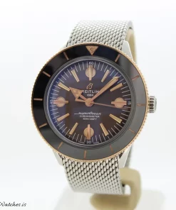 Alternative view of Breitling Superocean Heritage U103701A1Q1W1 Automatic 42mm Unisex Replica Watch - Brown Dial, Gold/Steel Case