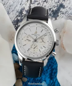Breitling Transocean AB015112/G71 Automatic 43mm Male Replica Watch - Silver Dial, Steel Case