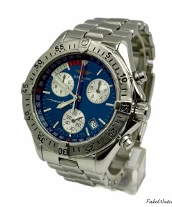 Breitling Transocean Chronograph A53340.1 Quartz Unisex Replica Watch - Blue Dial, Steel Case