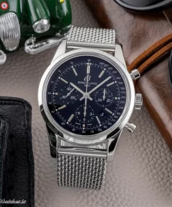 Breitling Transocean Chronograph AB0152 Automatic 43mm Unisex Replica Watch - Black Dial, Steel Case