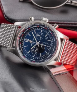 Alternative view of Breitling Transocean Chronograph Unitime AB0510 Automatic 46mm Unisex Replica Watch - Black Dial, Steel Case