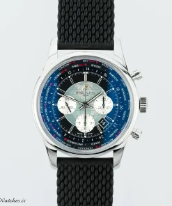 Breitling Transocean Chronograph Unitime AB0510U4/BB62 Automatic 40mm Unisex Replica Watch - Black Dial, Steel Case