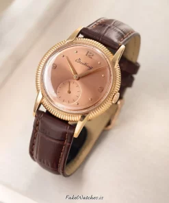 Breitling Vintage 177 Manual winding 34mm Unisex Replica Watch - Pink Dial, Rose Gold Case