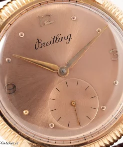 Alternative view of Breitling Vintage 177 Manual winding 34mm Unisex Replica Watch - Pink Dial, Rose Gold Case