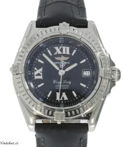 Breitling Wings Lady A67350 Quartz 31mm Female Replica Watch - Black Dial, Steel Case