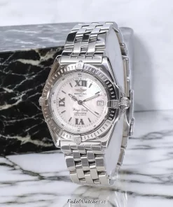 Breitling Wings Lady A67350 Quartz 31mm Female Replica Watch - White Dial, Steel Case