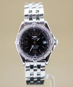 Breitling Wings Lady A67350 Quartz 31mm Female Replica Watch - Black Dial, Steel Case