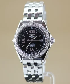 Alternative view of Breitling Wings Lady A67350 Quartz 31mm Female Replica Watch - Black Dial, Steel Case