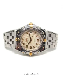 Alternative view of Breitling Wings Lady B67050 Quartz 31mm Female Replica Watch - White Dial, Gold/Steel Case