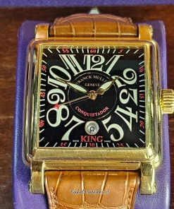 Franck Muller Conquistador 10000 SC KING Automatic 45mm Unisex Replica Watch - Black Dial, Yellow Gold Case