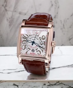 Franck Muller Conquistador Cortez 10000 K SC Automatic 45mm Male Replica Watch - Silver Dial, Rose Gold Case