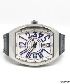 Alternative view of Franck Muller Vanguard V45SCDT Automatic 45mm Unisex Replica Watch - Blue Dial, Steel Case