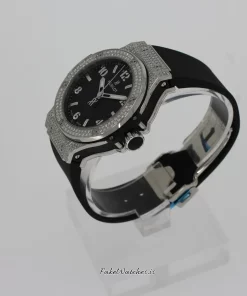 Alternative view of Hublot Big Bang 38mm 361.SX.1270.RX.1704 Quartz 38mm Female Replica Watch - Black Dial, Steel Case