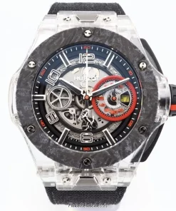 Hublot Big Bang Ferrari 402.JQ.0123.NR Automatic 45mm Unisex Replica Watch - Transparent Dial, Ceramic Case