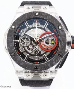 Alternative view of Hublot Big Bang Ferrari 402.JQ.0123.NR Automatic 45mm Unisex Replica Watch - Transparent Dial, Ceramic Case