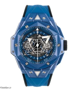 Hublot Big Bang Sang Bleu 418.EX.5107.RX.MXM21 Automatic 45mm Unisex Replica Watch - Transparent Dial, Ceramic Case