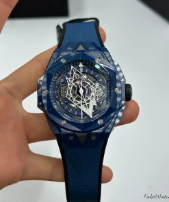Alternative view of Hublot Big Bang Sang Bleu 418.EX.5107.RX.MXM21 Automatic 45mm Unisex Replica Watch - Transparent Dial, Ceramic Case