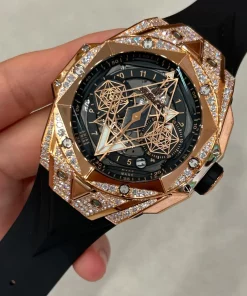 Hublot Big Bang Sang Bleu 418.OX.1108.RX.1604.MXM20 Automatic 45mm Unisex Replica Watch - Black Dial, Rose Gold Case
