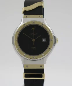 Hublot Classic 1390.100.2 Quartz 28mm Female Replica Watch - Black Dial, Gold/Steel Case