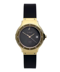 Hublot Classic 1391.3 Quartz 28mm Female Replica Watch - Black Dial, Yellow Gold Case