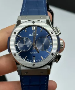 Alternative view of Hublot Classic Fusion Blue 521.nx.7170.lr Automatic 45mm Unisex Replica Watch - Blue Dial, Titanium Case