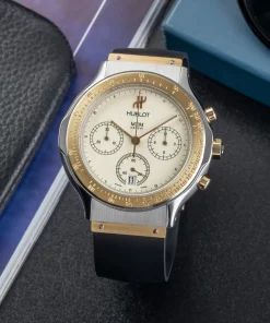 Hublot MDM 1620.2 Quartz 38mm Male Replica Watch - White Dial, Gold/Steel Case