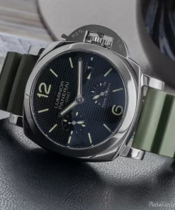 Alternative view of Panerai Luminor 1950 3 Days GMT Power Reserve Automatic PAM00537 Automatic 42mm Unisex Replica Watch - Black Dial, Steel Case