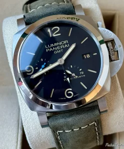 Panerai Luminor 1950 3 Days GMT Power Reserve Automatic PAM01321 Automatic 44mm Unisex Replica Watch - Black Dial, Steel Case