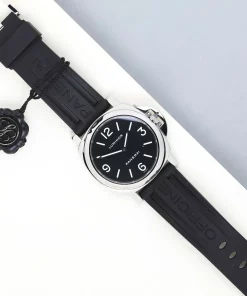 Alternative view of Panerai Luminor Base PAM00112 Manual winding 44mm Unisex Replica Watch - Black Dial, Steel Case